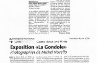 Coupure de presse, exposition sur les gondoles