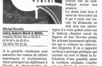 Coupure de presse, exposition sur les gondoles